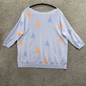 Zaket & Plover Sweater Women's XS Oversized Blue Long Sleeve 90's Silk Blend